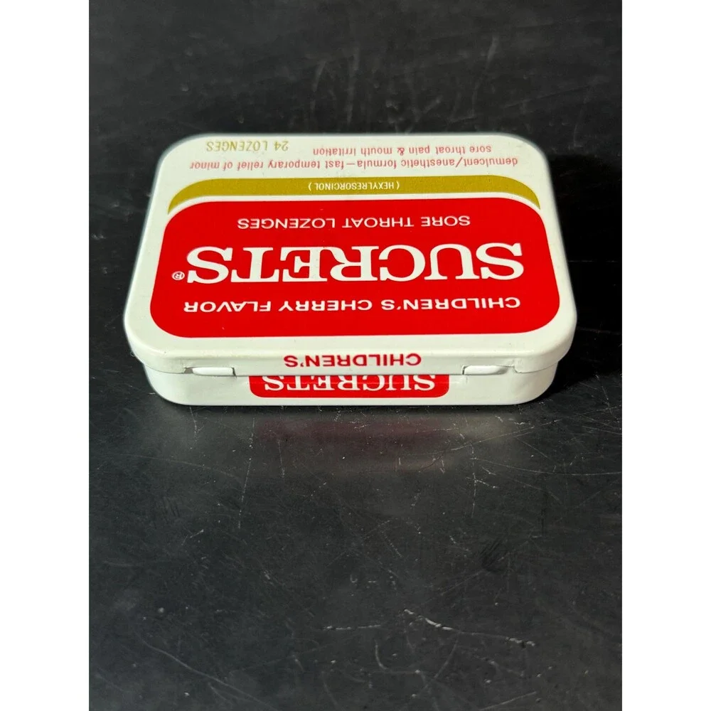 Vintage Children’s Sucrets Cherry Flavor Sore Throat Lozenge Tin